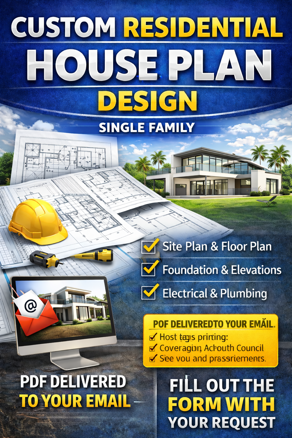Custom Residential House Plan Design – Single Family