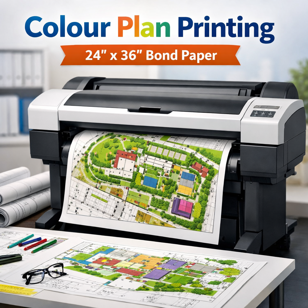 Black & White Plan Printing (24" x 36" Bond Paper)